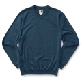 Vintage Blue Heather - Duck Head - Men's Buckley Merino V-Neck Sweater