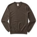 Ash Brown - Duck Head - Men's Buckley Merino V-Neck Sweater