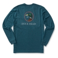 Legion Blue Heather - Duck Head - Men's Logo Long Sleeve T-Shirt - White