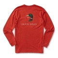 Red Ochre Heather - Duck Head - Men's Logo Long Sleeve T-Shirt - White