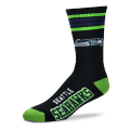 Black - For Bare Feet - Seattle Seahawks 4 Stripe Deuce Socks