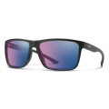 Matte Black / ChromaPop Glass Polarchromic Rose Blue Mirror - Smith Optics - Riptide