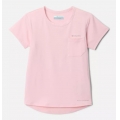 Satin Pink Heather - Columbia - Youth Girls Tech Trail Short Sleeve Tee