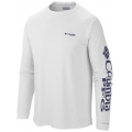 White, Nightshade Logo - Columbia - Men's Extended Terminal Tackle LS Shirt