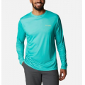 Electric Turquoise, Sun Glow - Columbia - Men's Terminal Tackle PFG Fish Flag LS