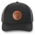 Black - Vortex - Adult Three Peaks Leather Patch Snapback Hat