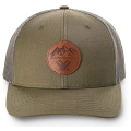 Green - Vortex - Adult Three Peaks Leather Patch Snapback Hat