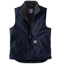 Men's Loose Fit Washed Duck Sherpa-Lined Mock Vest by Carhartt in Spring TX