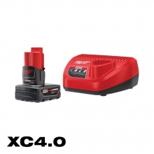 M12 12-Volt Lithium-Ion XC Battery Pack 4.0 Ah and Charger Starter Kit by Milwaukee Tool