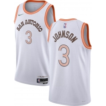 Men's 2023-24 City Edition San Antonio Spurs Keldon Johnson #3 White Swingman Jersey by Nike in San Antonio TX