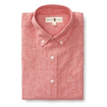 Men's Linen Cotton Oxford Sport Shirt - Wallace Solid