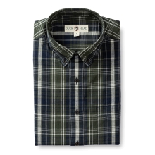 Men's Bruing Plaid Cotton Slub Sport Shirt by Duck Head