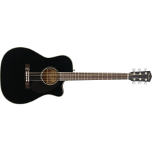 Acoustic Electric CC-60SCE Concert Guitar, Black by Fender Guitars