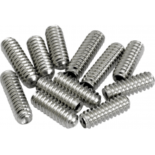 American Vintage Stratocaster/Telecaster Bridge Saddle Height Adjustment Screws (12) (Nickel) by Fender Guitars