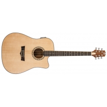 Delta Woods DW-2 CE Solid Top Cutaway Acoustic-Electric Guitar with Electronics and Case by Peavey