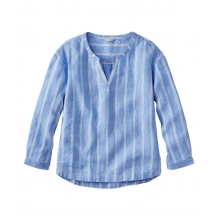 Premium Washable Linen Splitneck Stripe Shirt Women's Regular by LL Bean Brand in Spring TX