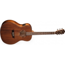 Woodline Solid Mahogany Top Orchestra Acoustic Electric Guitar, Natural by Washburn