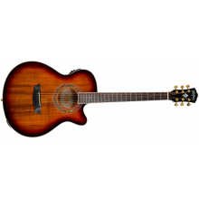 Festival Mini Jumbo Koa Acoustic Electric Guitar, Koa Burst by Washburn