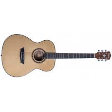 Folk Acoustic Guitar, Natural with Hardshell Case, Natural by Washburn