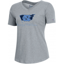Women's North Carolina Tar Heels Grey V-Neck T-Shirt by Champion