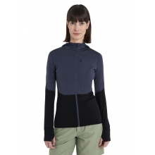 Women's Merino Blend 200 RealFleece Descender LS Zip Hoodie by Icebreaker