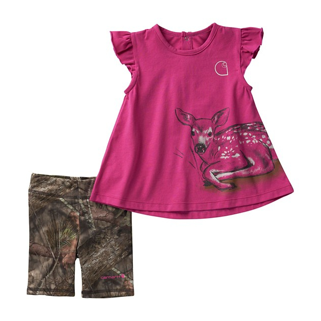 Carhartt - Baby Girls' Deer Camo T-Shirt and Shorts Set