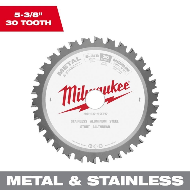 Milwaukee Tool - 5-3/8 in. x 30 Teeth Metal & Stainless Cutting Circular Saw Blade