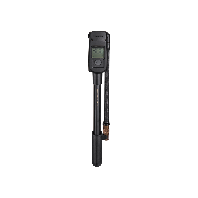 Topeak - Pocket Shock Digital, digital shock pump, 300 PSI/20.7 BAR, with braided stainless hose and PressureRite head