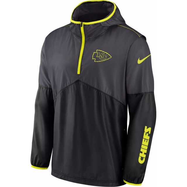Nike - Men's Kansas City Chiefs 2023 Volt Anthracite Half-Zip Jacket
