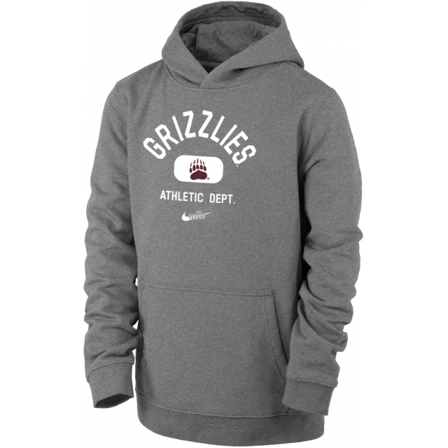 Nike - Youth Montana Grizzlies Silver Club Fleece Mascot Name Pullover Hoodie