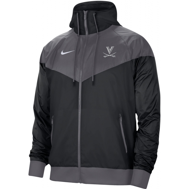 Nike - Men's Virginia Cavaliers Black Woven Tonal Full-Zip Jacket