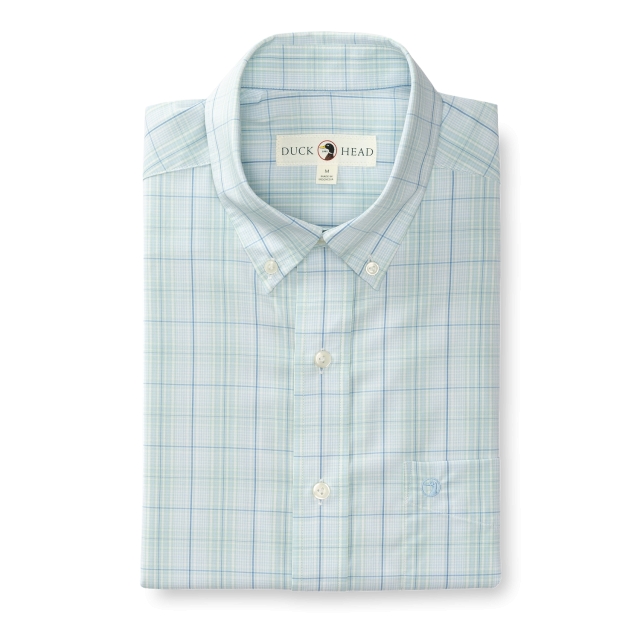 Duck Head - Men's Foster Plaid Performance Poplin Sport Shirt