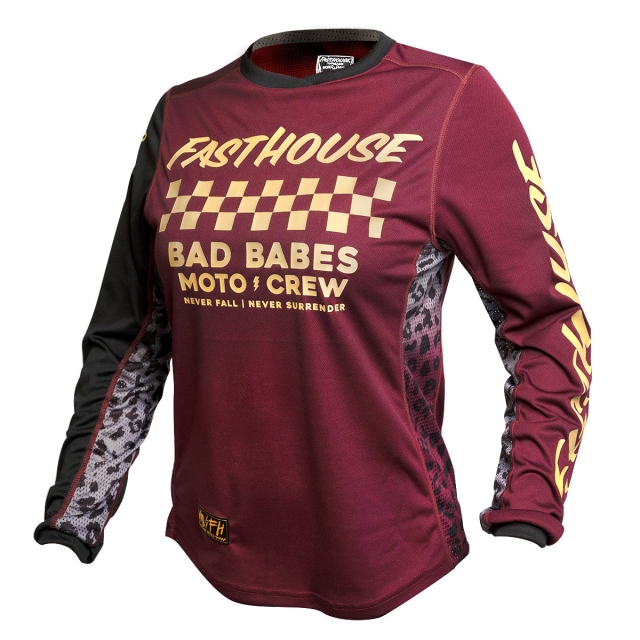 Fasthouse - Women's Grindhouse Golden Crew Jersey - Maroon