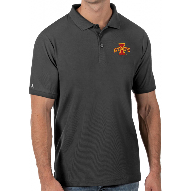 Antigua Apparel - Men's Iowa State Cyclones Grey Legacy Pique Polo