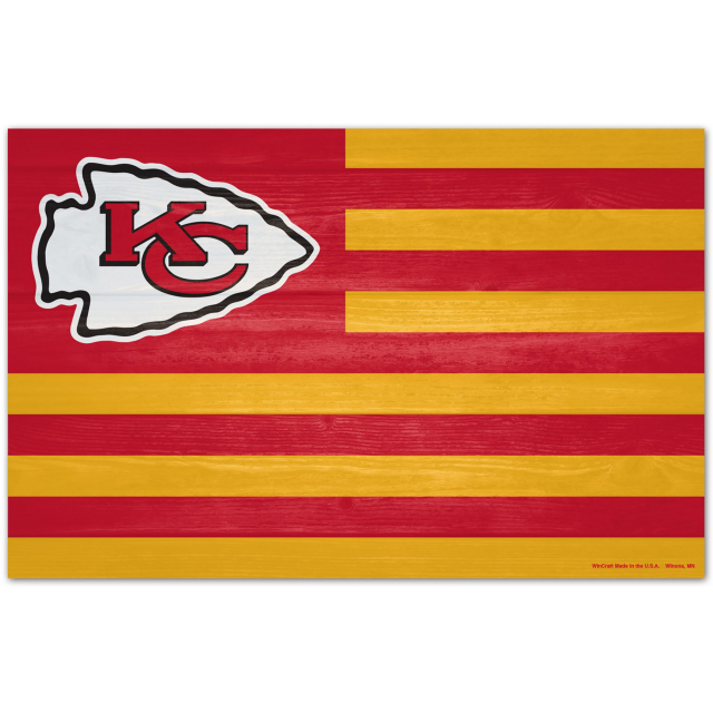 WinCraft - Kansas City Chiefs 11'' x 17'' Flag Wood Sign in Yukon OK