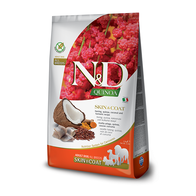 Farmina - N&D Quinoa Skin & Coat Herring Adult Dry Dog Food, 5.5-lb