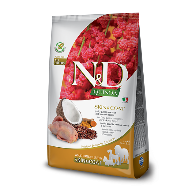 Farmina - N&D Quinoa Skin & Coat Quail Dry Dog Food, 5.5-lb