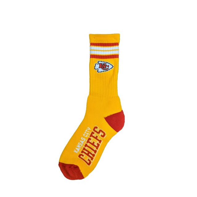 For Bare Feet - Kansas City Chiefs 4 Stripe Deuce Socks