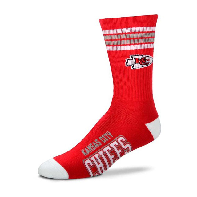 For Bare Feet - Kids' Kansas City Chiefs 4 Stripe Deuce Socks