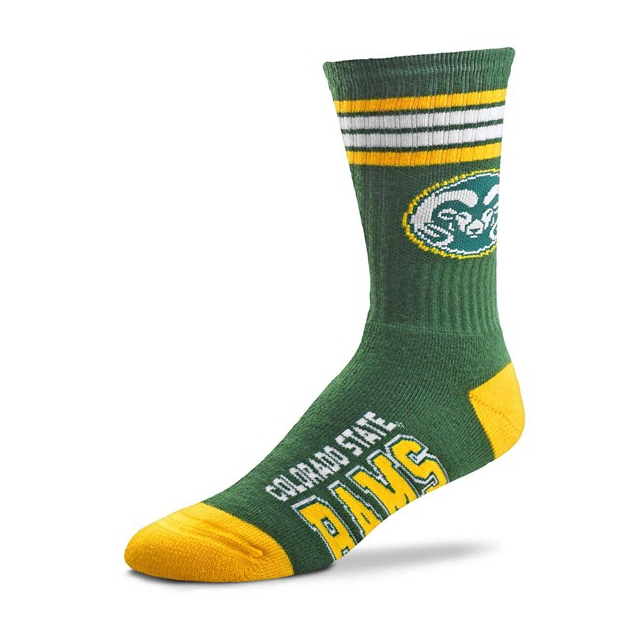 For Bare Feet - Kids' Colorado State Rams 4 Stripe Deuce Crew Socks