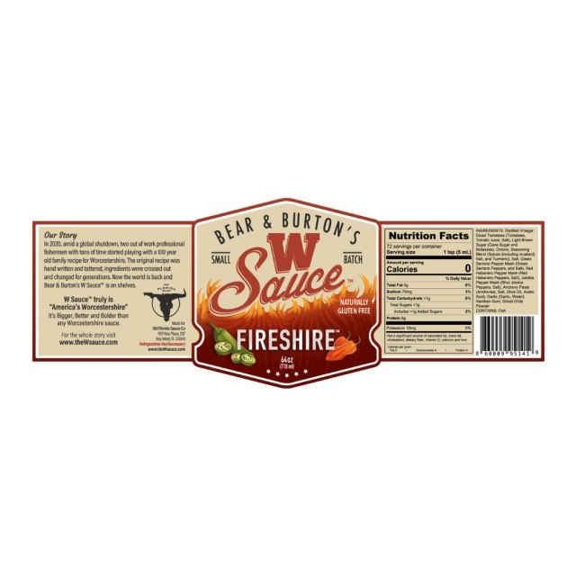 Old Florida Sauce Co. - Bear & Burton's Fireshire 64oz