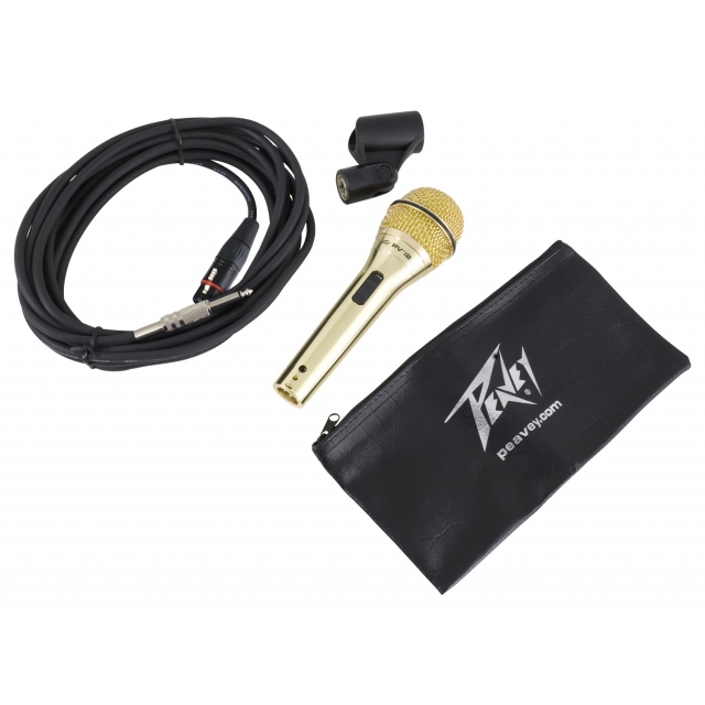 Peavey - PVi 2 1/4" Gold Cardioid Unidirectional Dynamic Vocal Microphone with 1/4 inch Cable