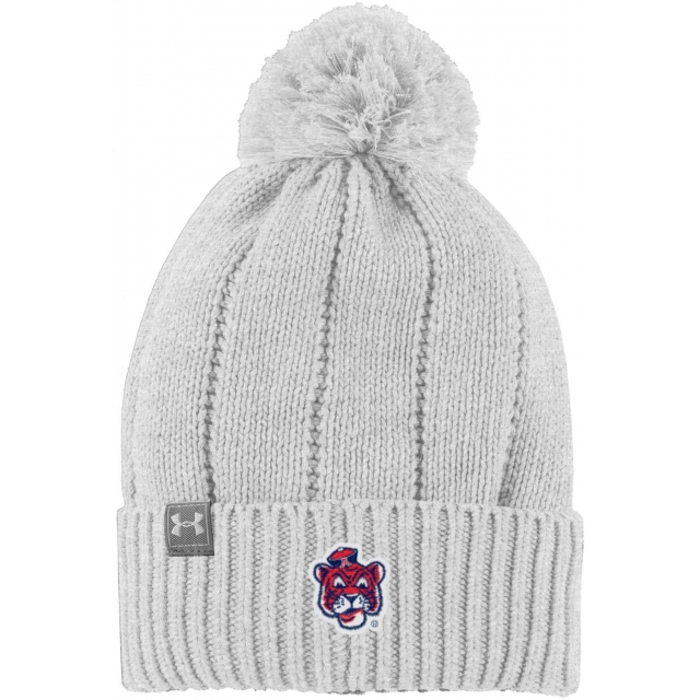 Under Armour - Women's Auburn Tigers Silver Heather Pom Knit Beanie