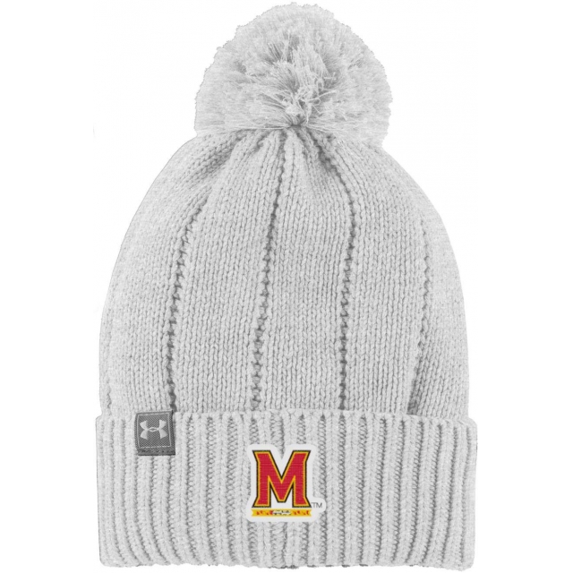 Under Armour - Women's Maryland Terrapins Silver Heather Pom Knit Beanie