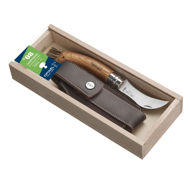 Opinel - No.08 Mushroom Oak Handle + Sheath Gift Box
